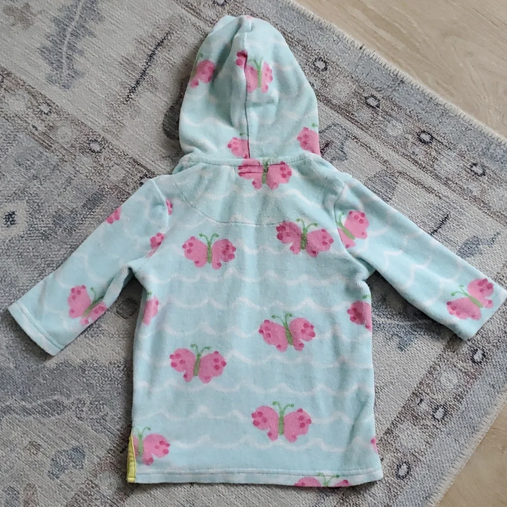 Pottery Barn Kids Baby Girl Terry Hooded Swim Cover-up Sz12-18m